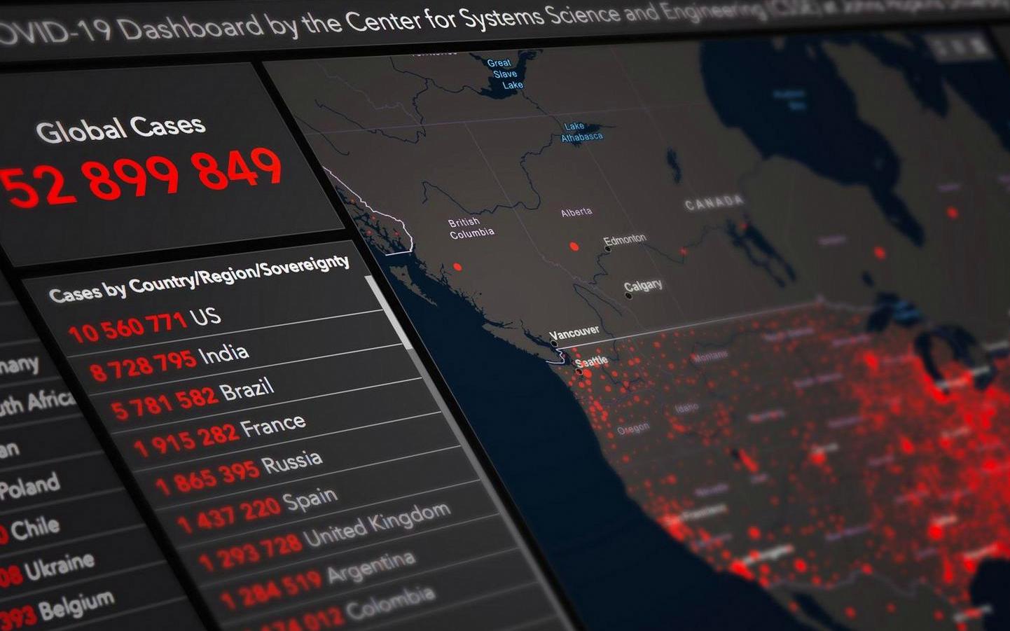 Wereldkaart met tracking data